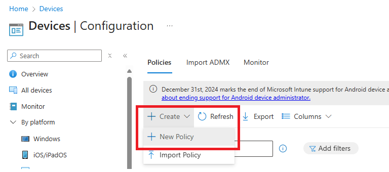 Create Policy