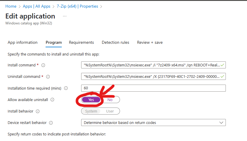UninstallWin32App