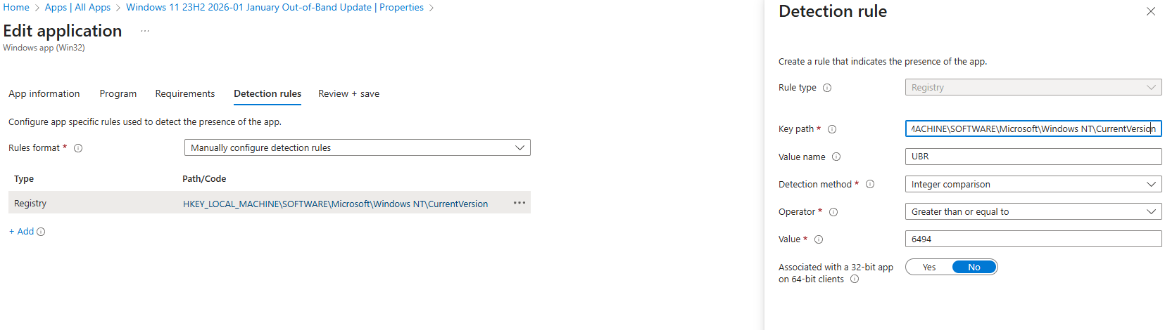 Detection WindowsCatalog